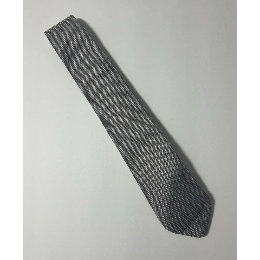 Brooks Brothers 346 Necktie Gray Silver Textured 100% Silk Made in USA